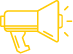 ícone de megafone em amarelo